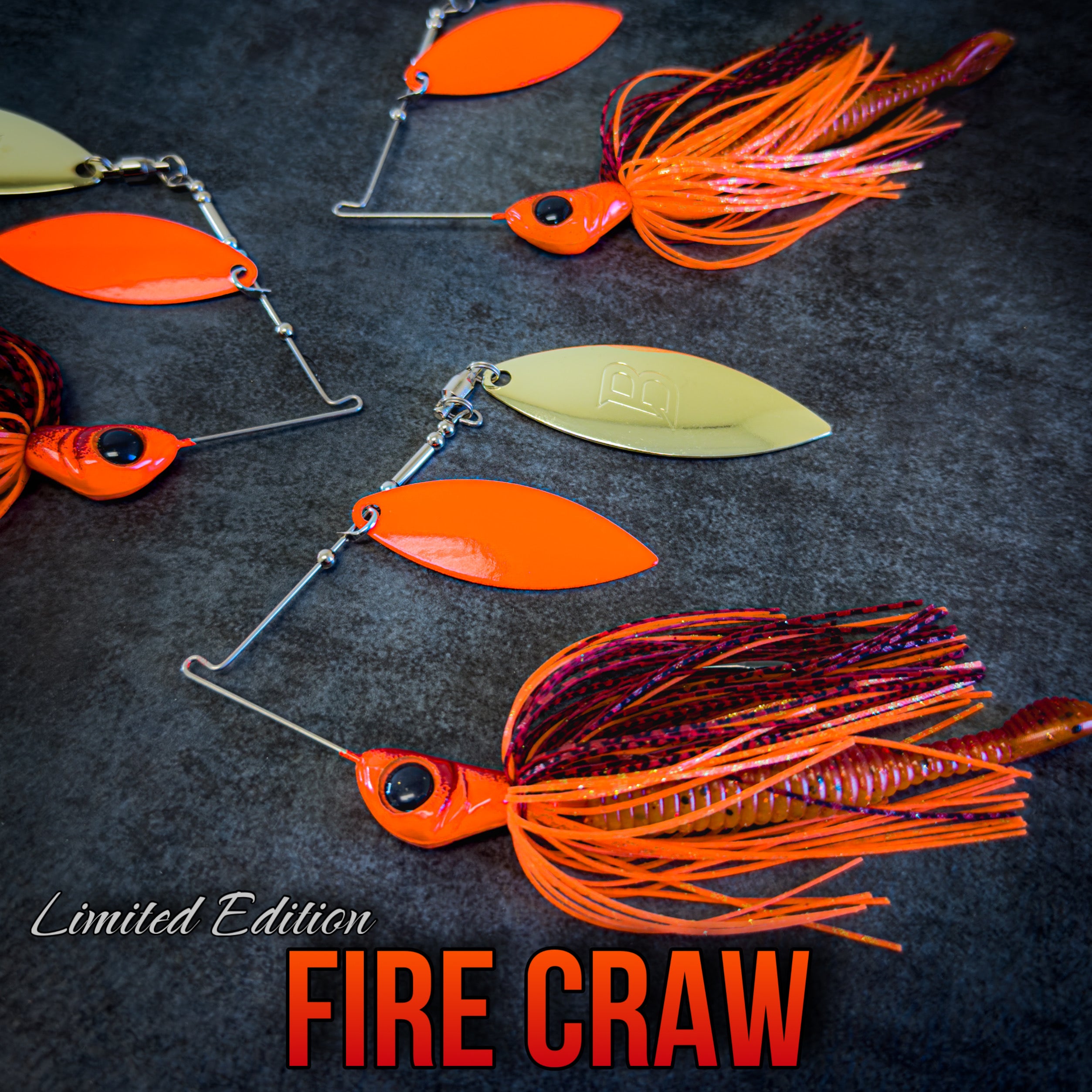 Exclusive Fire Craw Spinnerbait - DBL Willow — Made to order
