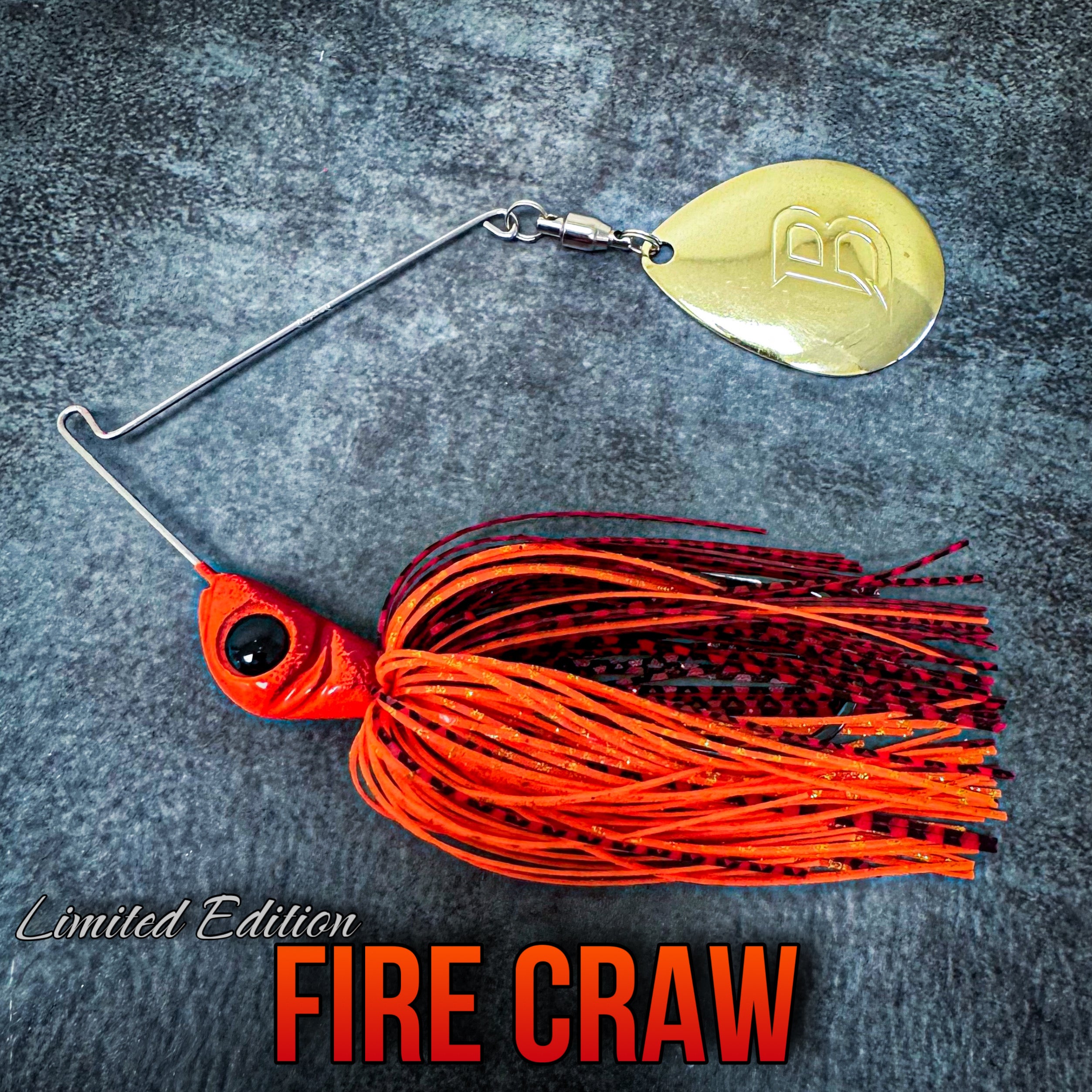 Limited Fire Craw Thump GOLD Blade - 5/8oz — Made to order please allow 1 week to ship