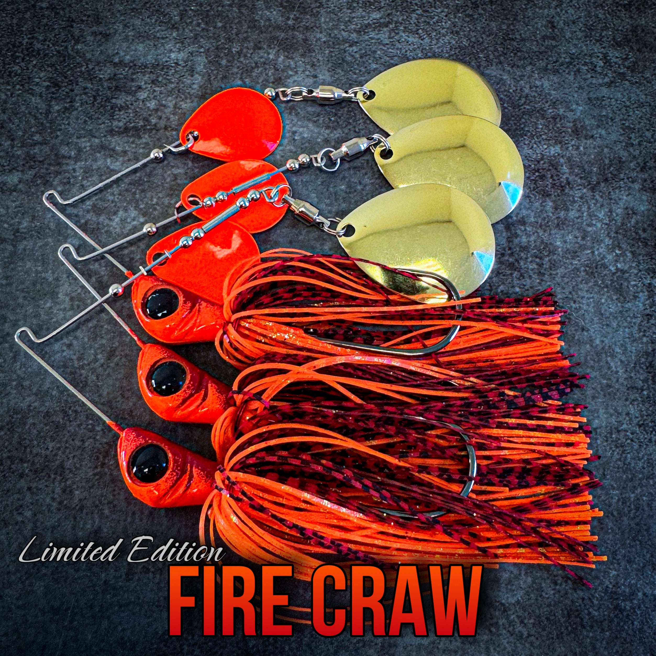 Exclusive Fire Craw Spinnerbait - DBL Colorado — Made to order please allow 1 week to ship