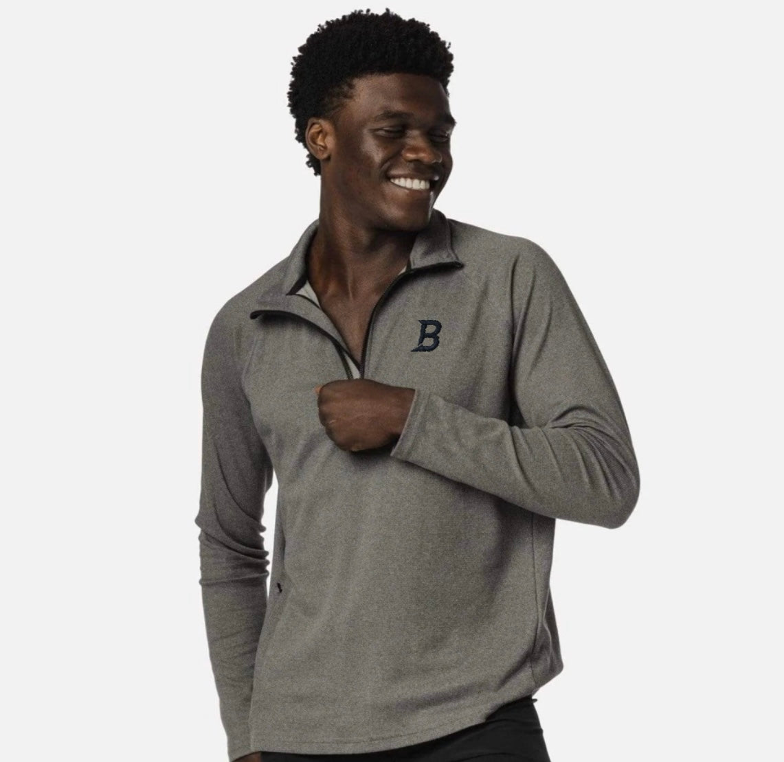 Comfortable Quarter Zip - Heather Grey